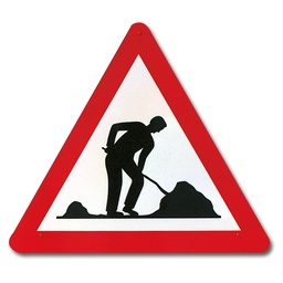 [210.000] Signaltafel "Baustelle 1.14",  Alu, 90 cm Seitenlänge